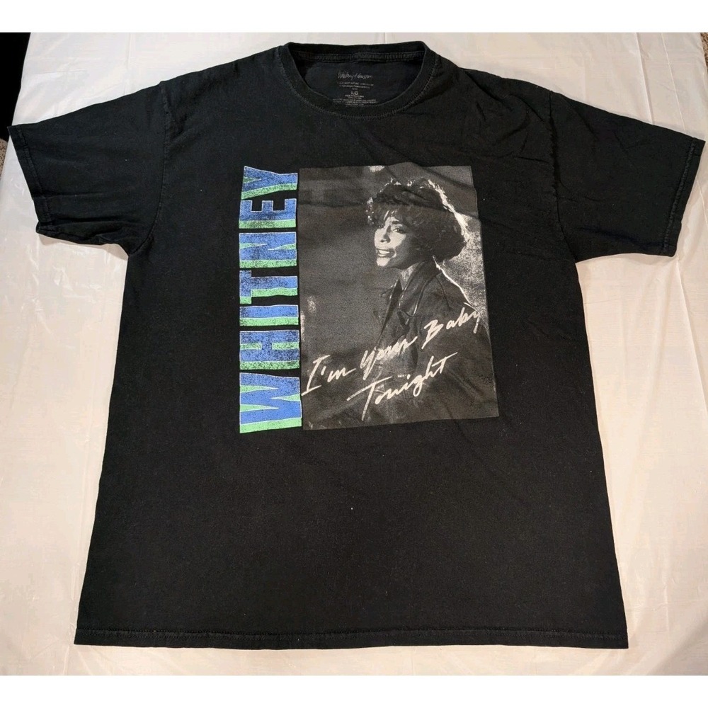 Whitney Houston T Shirt Black Medium Graphic T Pop Music Concert Style